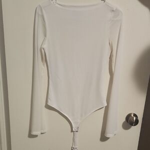 ReoRia White Long Sleeve Bodysuit